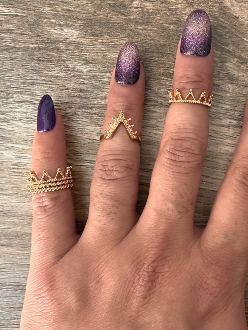 Gold Knuckle Rings Set